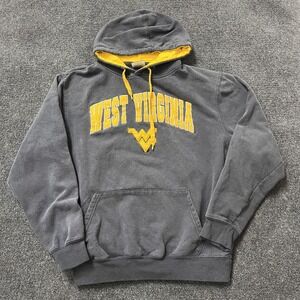West Virginia Mountaineers Hoodie Sweatshirt Mens Large Gray NCAA Football